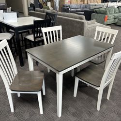 White And Brown Table Set 