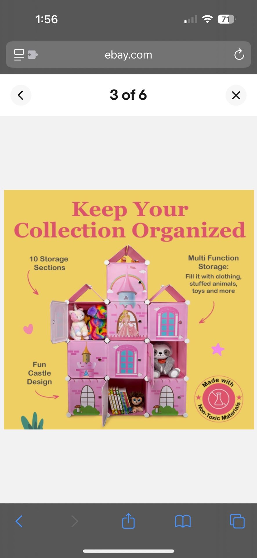 Lilly's Love Cube Castle Children's Toy Storage - Pink Princess 10 Grids