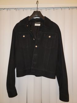 YSL SS18 Black Suede Denim Jacket