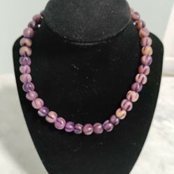 Vintage Purple Bead Necklace 