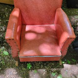 Little Leather Red Rocking Chair 