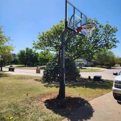 Goaliath 60 inch in ground basketball hoop, adjustable basketball court 