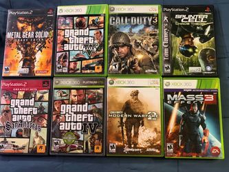 Play Station 2 and Xbox 360 games