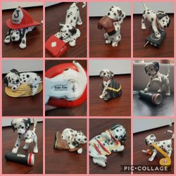 PG porcelain firefighter Dalmatian collection, 11-pc