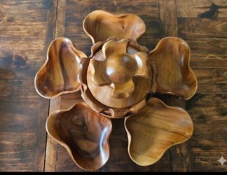 Lazy Susan, Monkey Pod and lotus bowl server