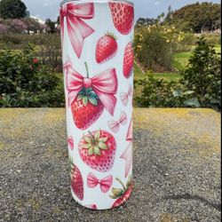 Strawberries And Bow 20oz Tumbler Cup