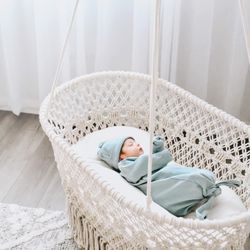 Baby Crochet Bassinet Swing Nursery 