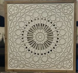 Carved Wood Mandala Wall Art Panel