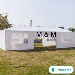 10x30 White Gazebo Wedding Party Tent Canopy With 6 Windows & 2 Sidewalls-8(FOR SALE)