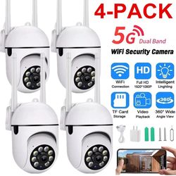 4-Pack Wireless 5G WiFi Security Camera System Smart Outdoor Night Vision 1080P