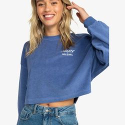 LIKE NEW LILAC PURPLE TERRY CLOTH X GIRL SWIRL GRLSWIRL ROXY SWEATSHIRT SWEATER LONG SLEEVED SHIRT CROP WOMEN'S JUNIOR'S SIZE LARGE L