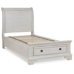 Robbinsdale Twin Sleigh Bed with 2 Storage Drawers