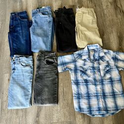 Boys Levi’s And Target Brand Jeans Size 12 And Plaid Collar Shirt