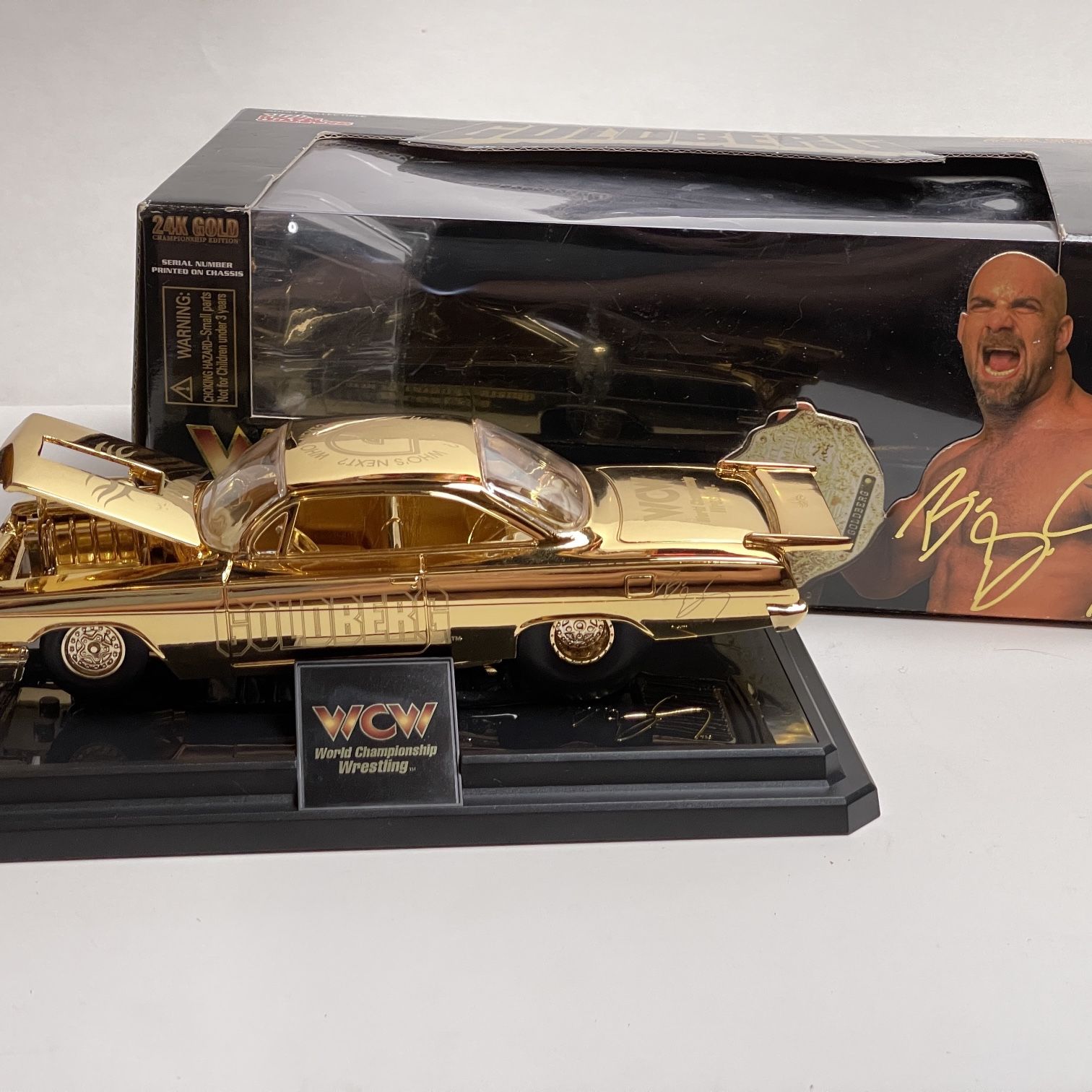 WCW Racing Champion 24kt Gold Goldberg 1:24 Scale Collectible Car