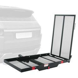 VEVOR Hitch Mount Mobility Scooter Carrier 45.3" x 25.6" with Folding Ramp