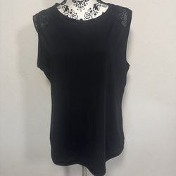 90 Degree by Reflex Women's Tank Top Mesh Accent Black Size XL Activewear