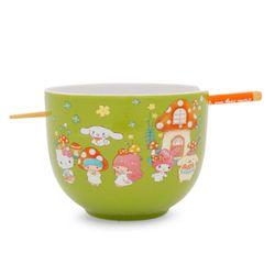 Sanrio Hello Kitty And Friends Mushroom Crew Ceramic Ramen Bowl Set | 20 Ounces