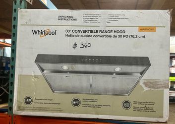Whirlpool 30in Convertible Range Hood