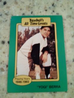 Vintage 1987 hygrade baseball/ Yogi berra/ baseball's all-time greats/ catcher/ playing years 1946-1965