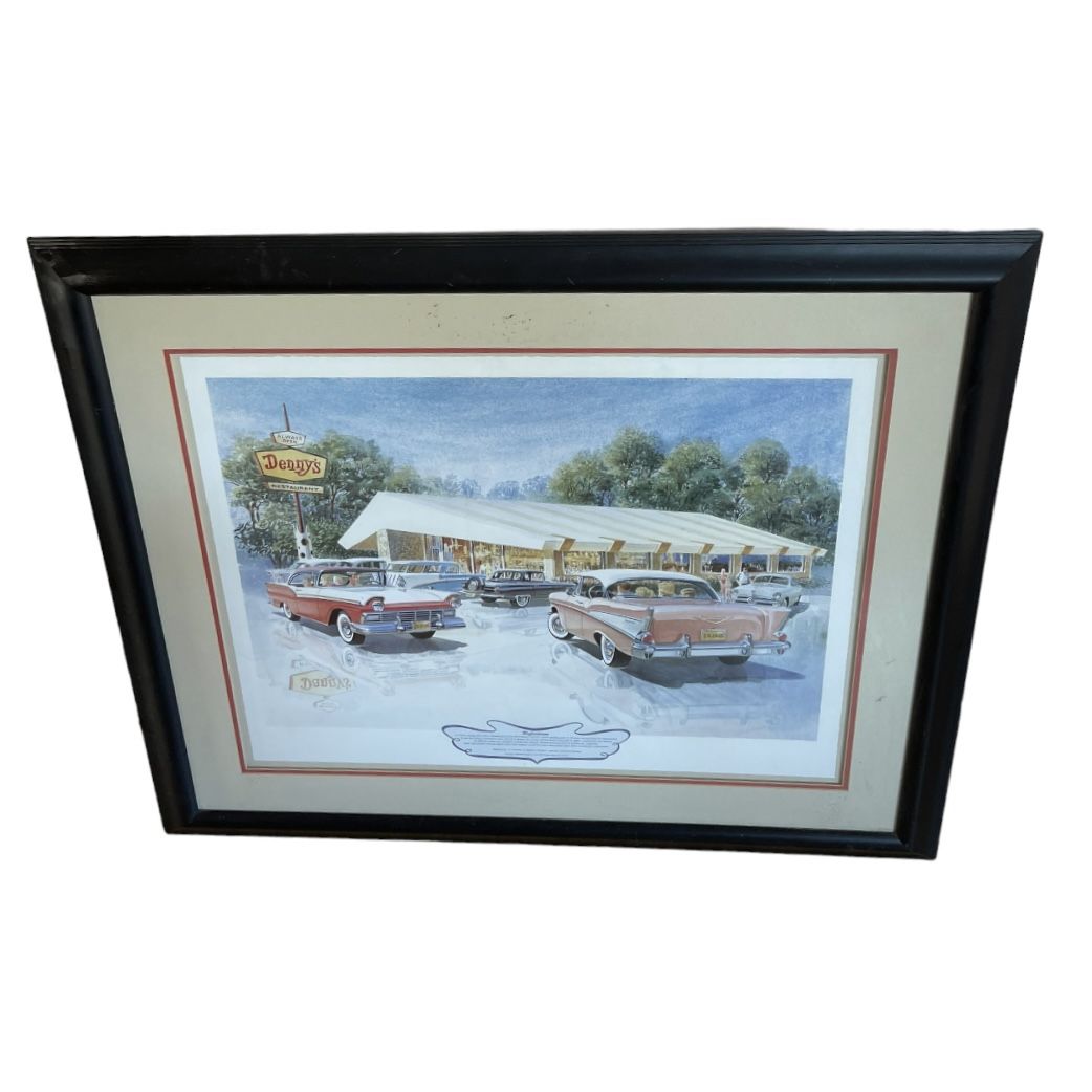 DENNY'S COMMISSIONED VINTAGE CAR PRINT BY JACK SCHMITT