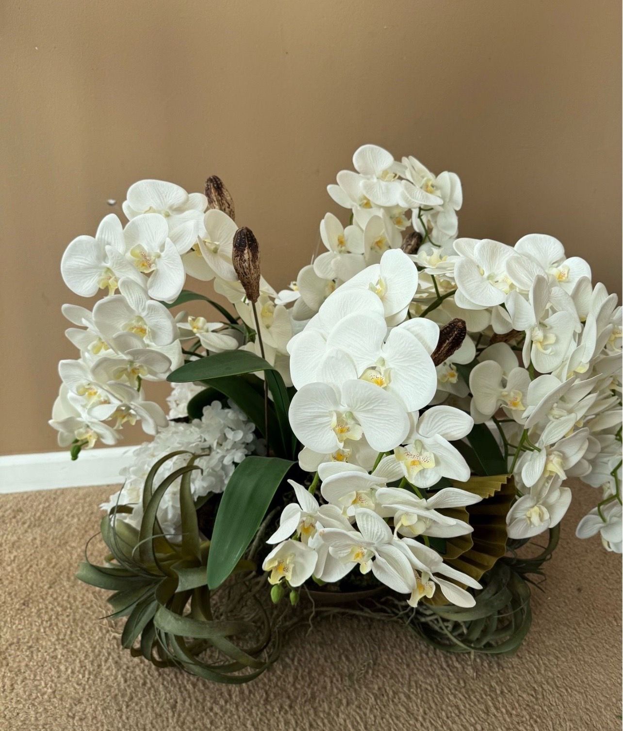 Large Orchid Silk Flower Arrangement Artificial