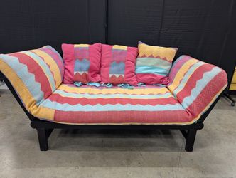 Vibrant Multi-Color Geometric Pattern Daybed Sofa