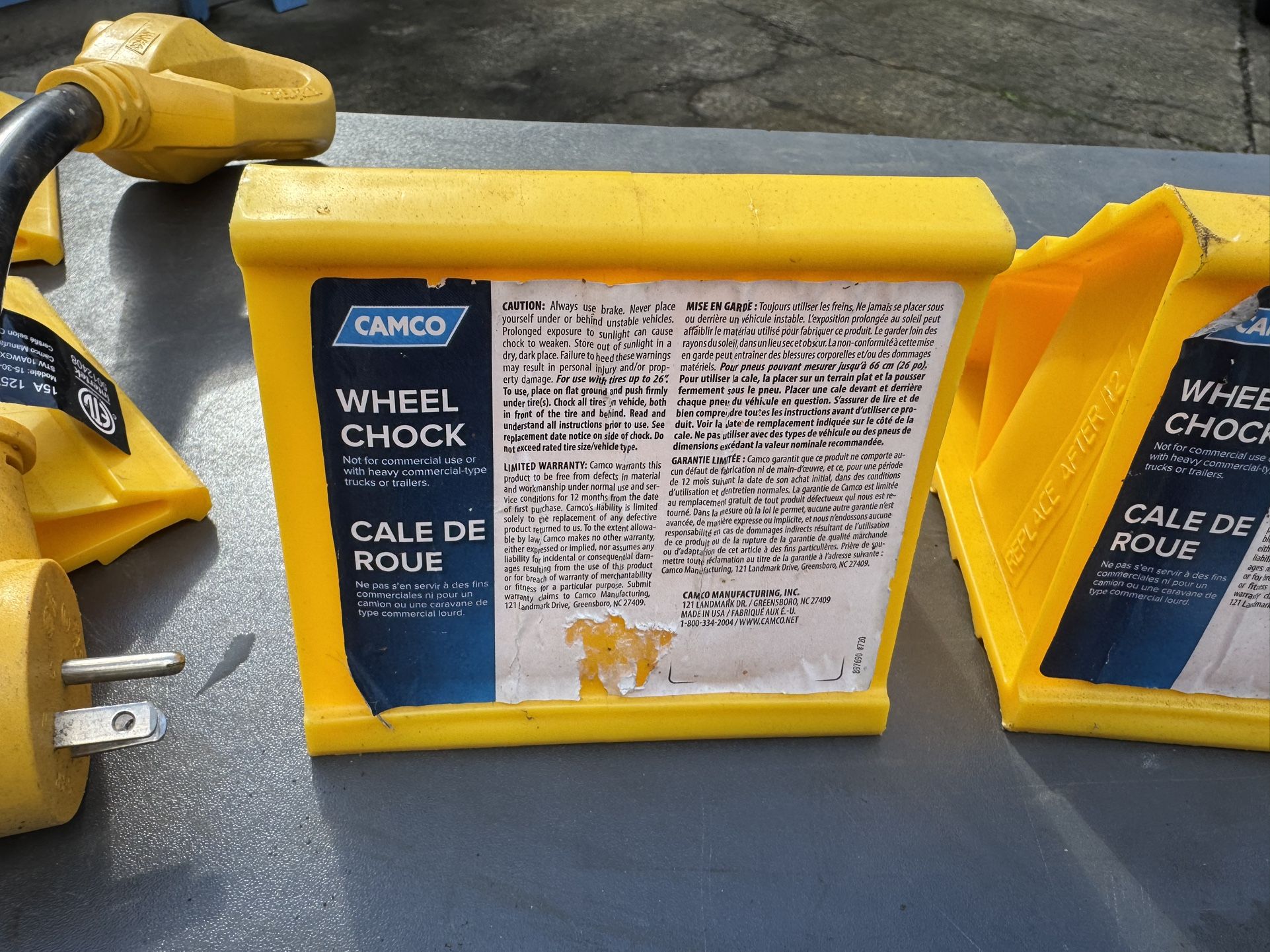 Wheel Chalks And Rv Cord New