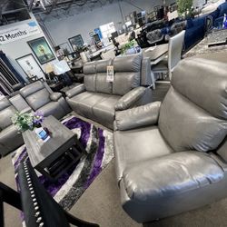 Gorgeous Leather Recliner Sofa And Loveseat Set 