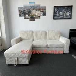 Corduroy Sectional Sleeper Sofa Pullout Bed With Storage