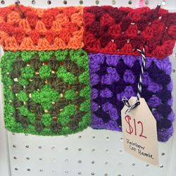 Crochet Rainbow Cat Ear Beanie