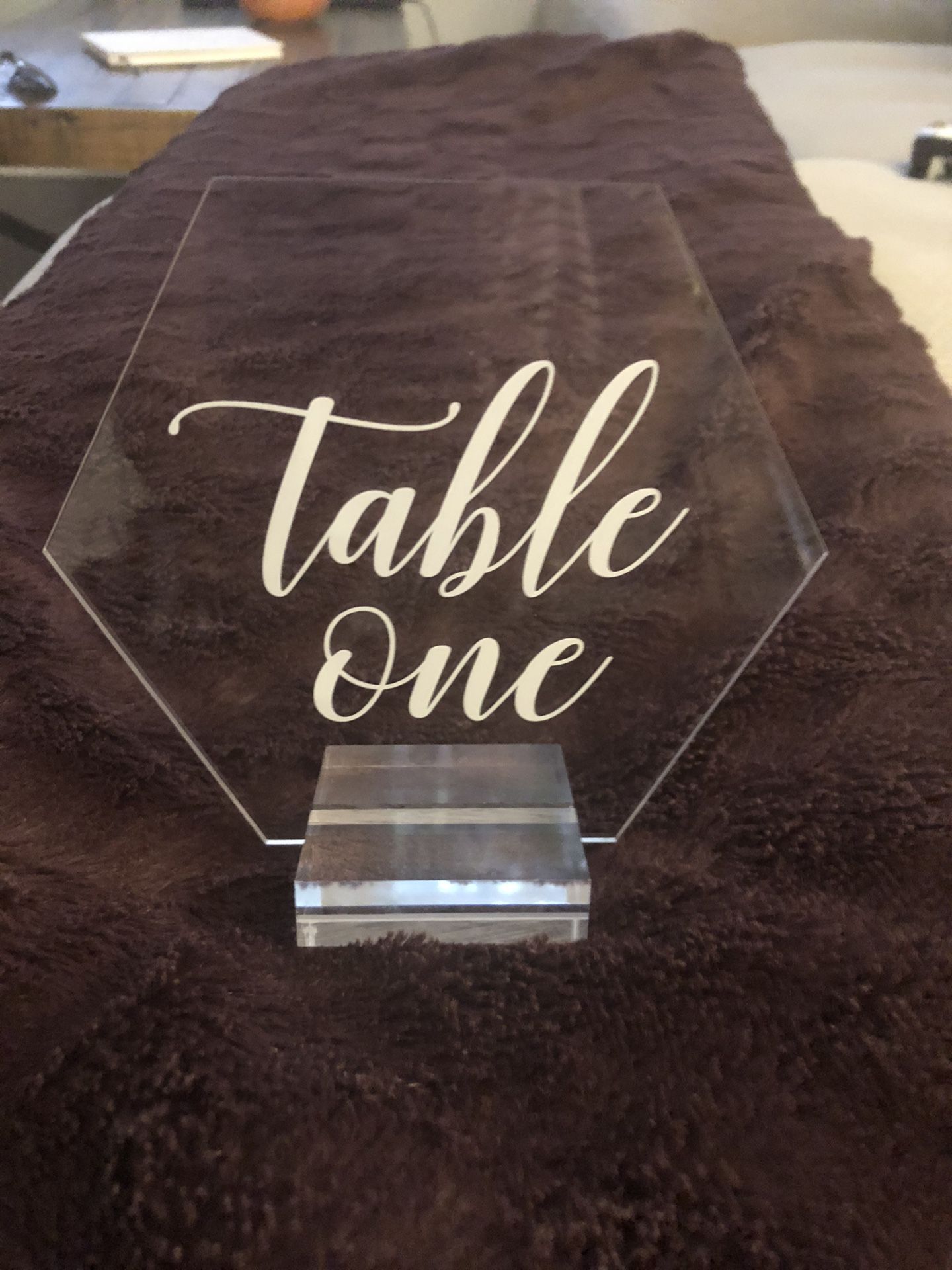 Acrylic table numbers # 1-10 with stand