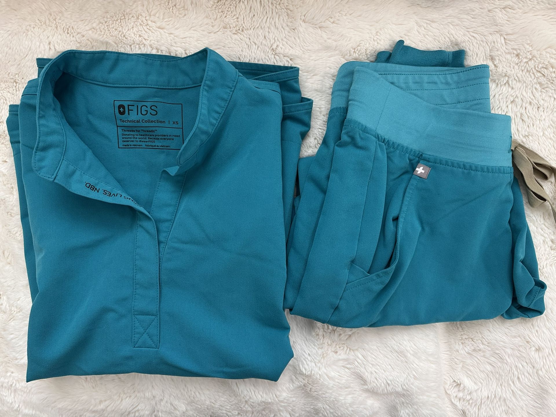 Figs Scrub Set XS Teal