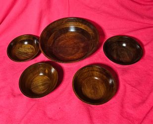 Wood Salad Bowl Set – 5 Pieces