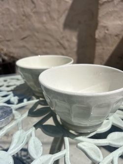 White Ceramic Bowls Set of 2