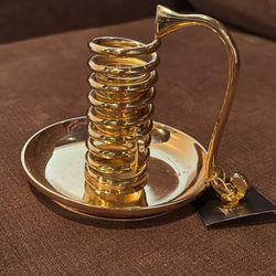 PartyLite Spiral Brass Candle Stick Holder - Adjustable
