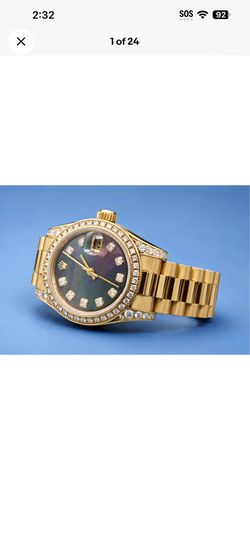 2000 Rolex Lady Datejust 26mm 18K Gold Diamond MOP Dial President 69158 Watch