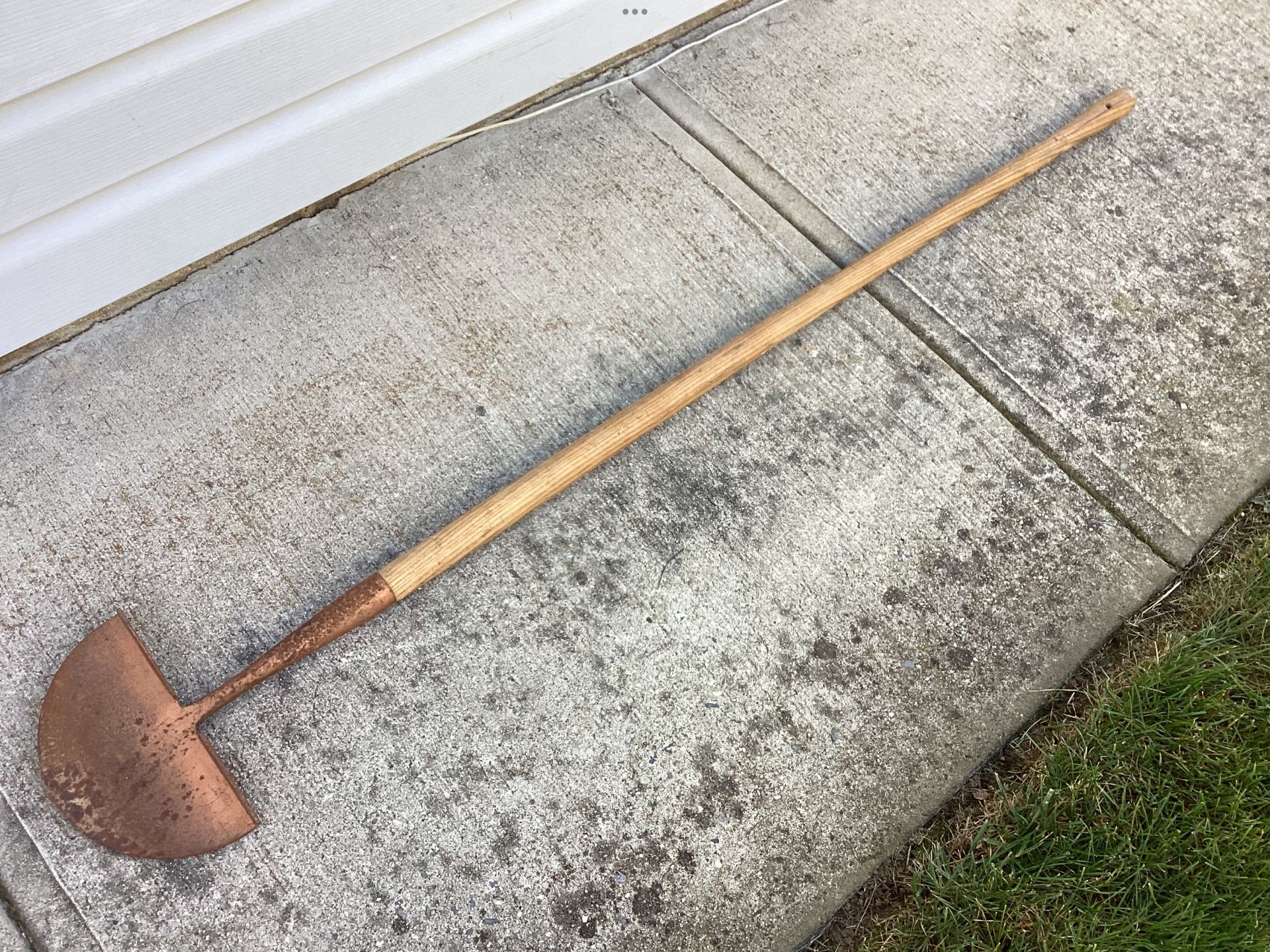 Vintage True Temper Half Moon Metal Turf Edger Wood Handle Lawn Garden Tool Farmhouse Decor