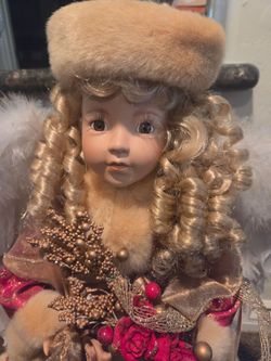Christmas  porcelain  doll large perfect