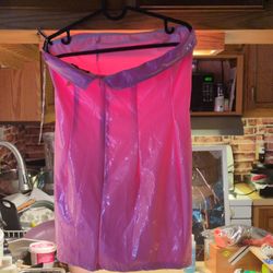 Faux leather pink dress