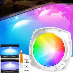 new Rechargeable Submersible Pool Lights with Remote, 5000mAh Underwater Led Pool Light for Above Ground Pool Lights Waterproof, 9 Modes Color Changin