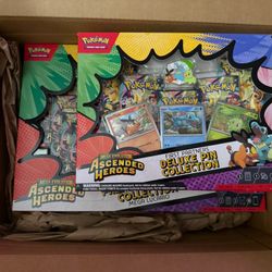 2x Mega Evolution Ascended Heroes Premium Poster Collection & Pin Collection