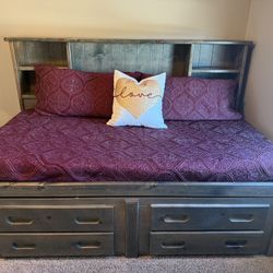 Twin Bed with Trundle + Matching Dresser With Mirror 