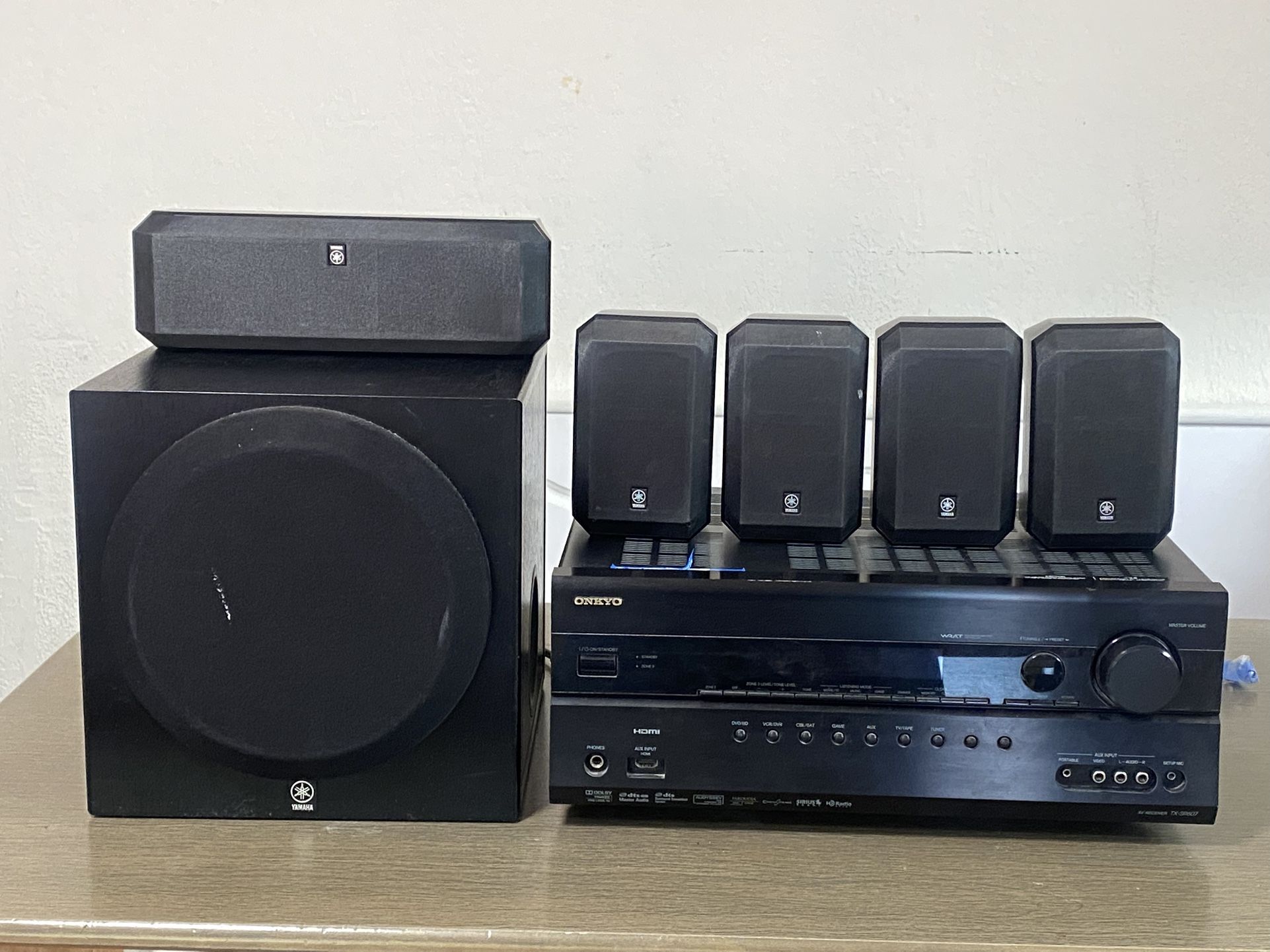 Onkyo Home Theater With Yamaha Speakers
