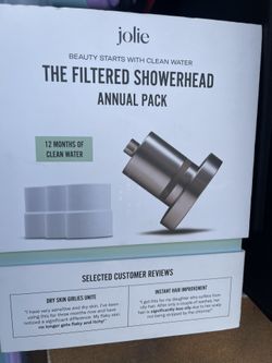 Jolie Shower Head New W/ 4 Filters Brushed Steel Color * Price Set *