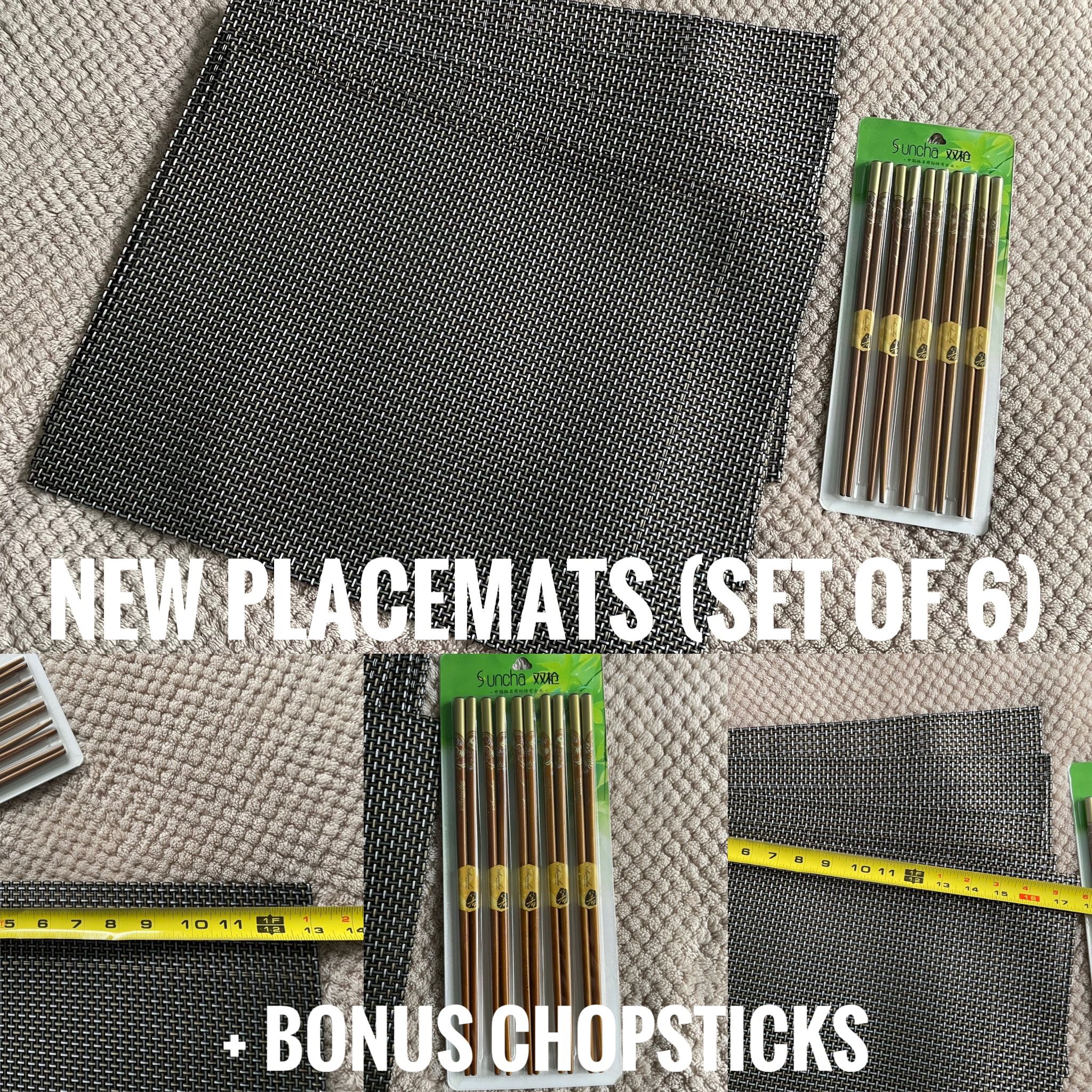 New Set of 6 Placemats with bonus Chopsticks