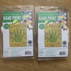 NIB Mold & Design Hand Print Set of 2