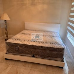 King mattress pillow top and box spring set (2pc - brand new) 