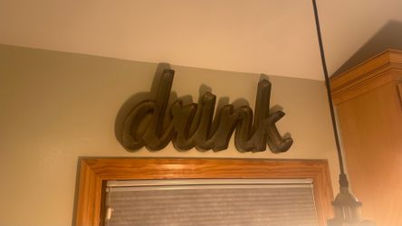 Metal eat and drink kitchen decor signs