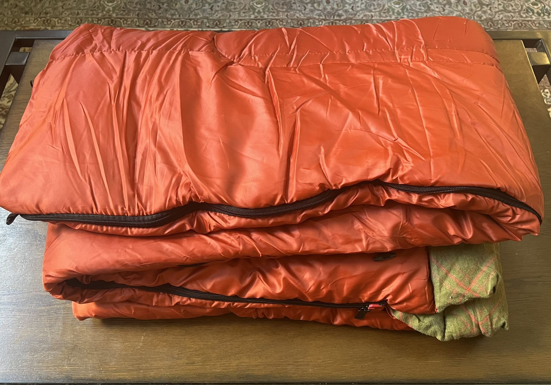 XXL Size, COLEMAN Rust Orange Cold-Weather Sleeping Bag Full Size 33x75” Camping Sleeping Bag Outdoor Sleeping Bag - In Great Condition- Firm Price