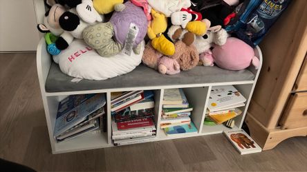 Kids bench and bookshelf